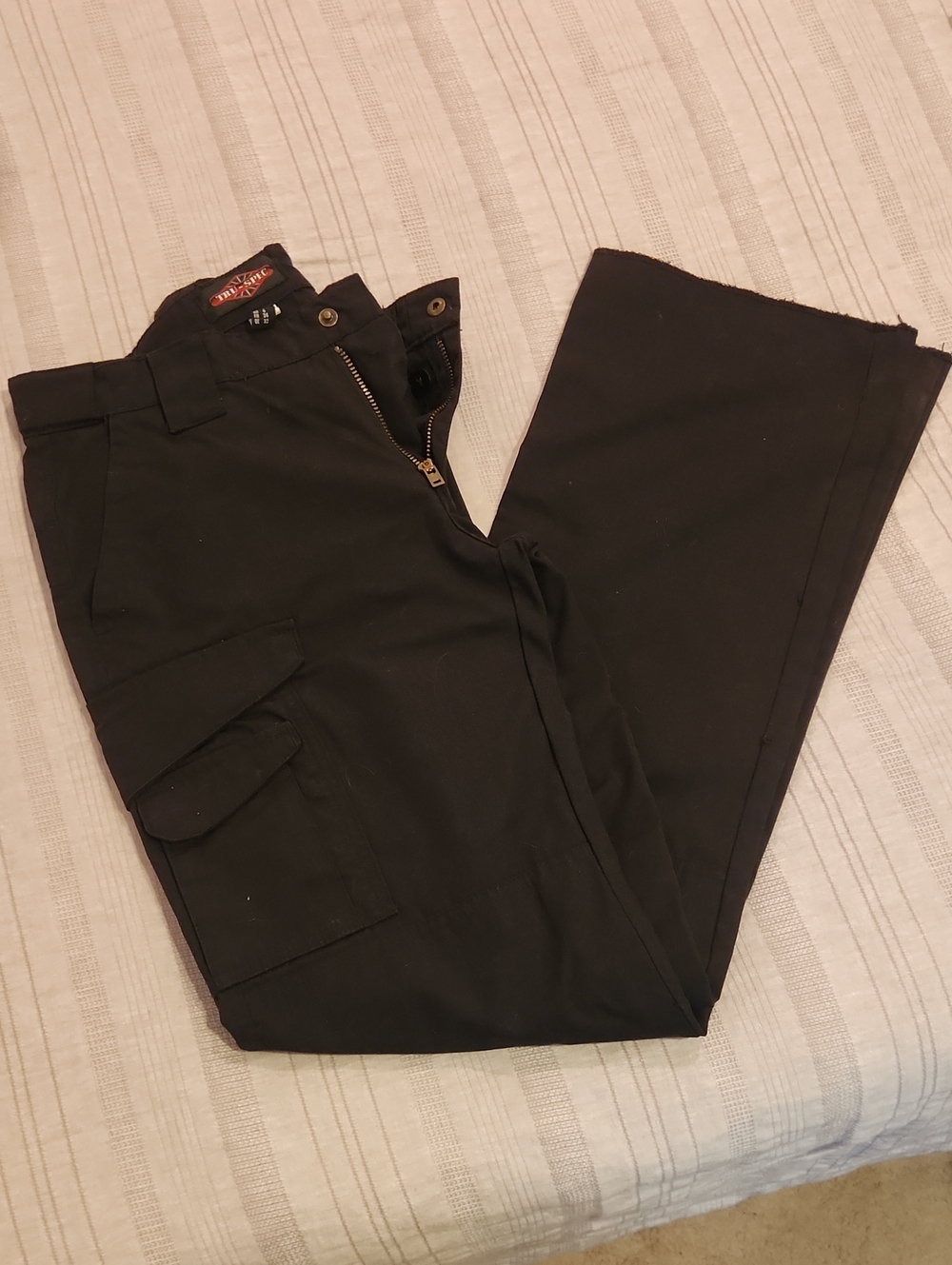 Women's Black Cargo Pants with Flap Pockets
